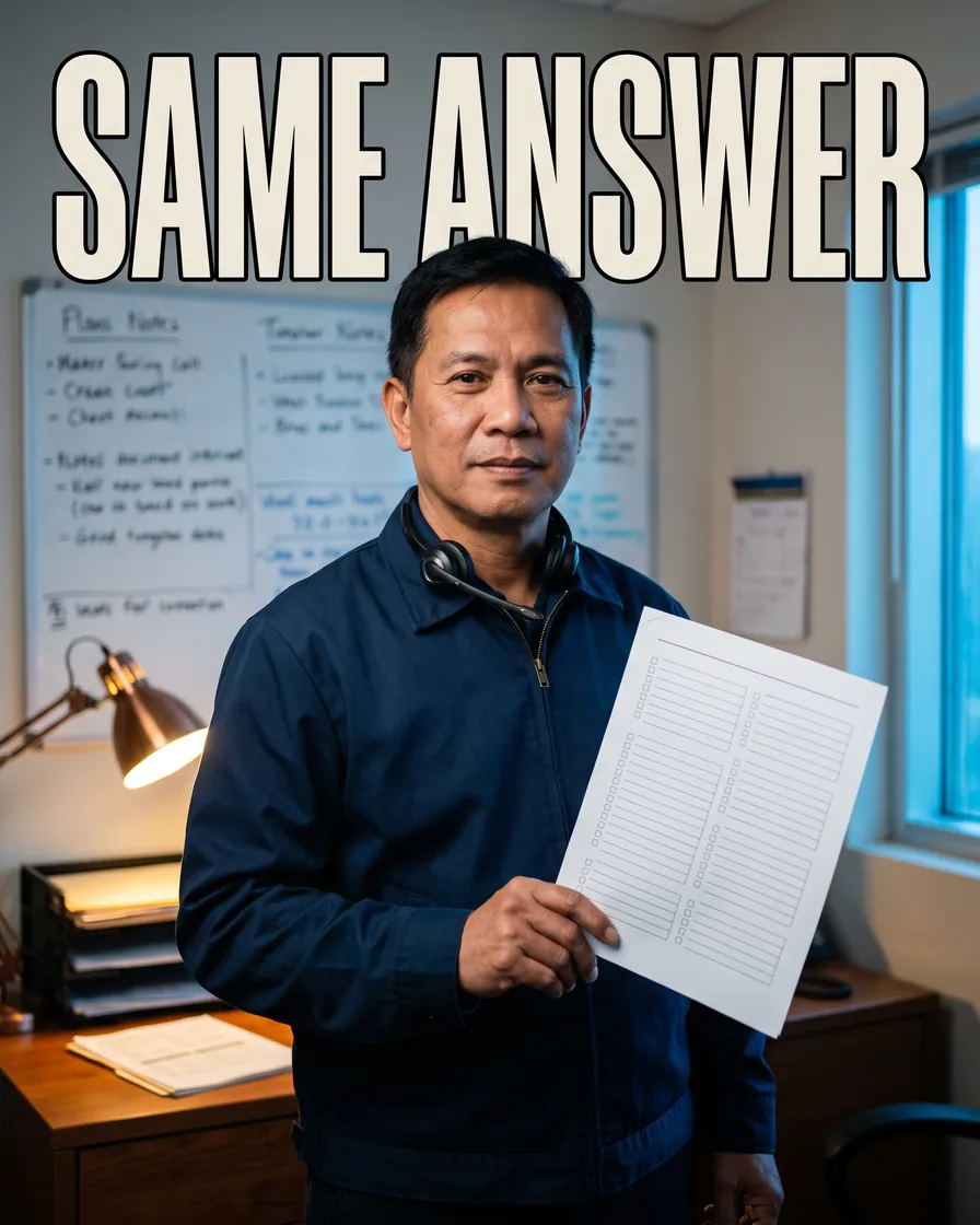 Write a one-page answer sheet for the questions your phone gets every day