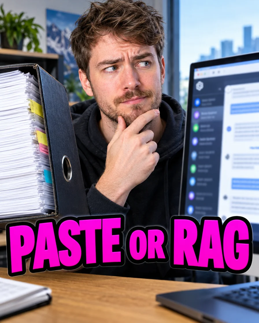 When to use retrieval vs pasting documents into chat